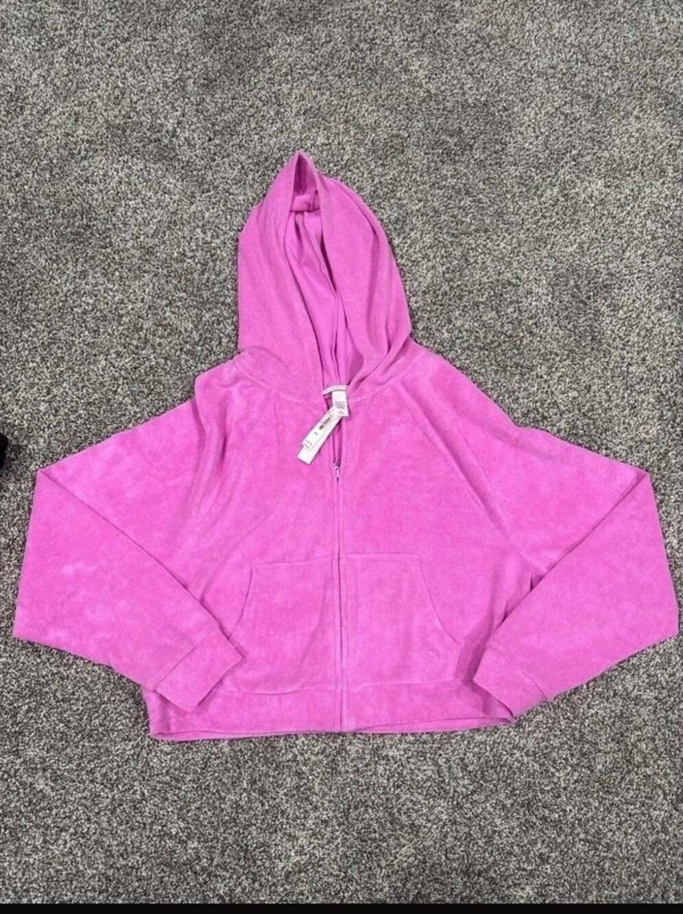 Victoria's Secret Velour Zip Hoodie M Pink